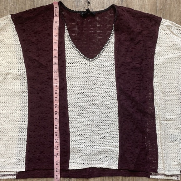 Sanctuary Womens V Neck Crochet Loose Traveler Top Brown Sm - Picture 6 of 6